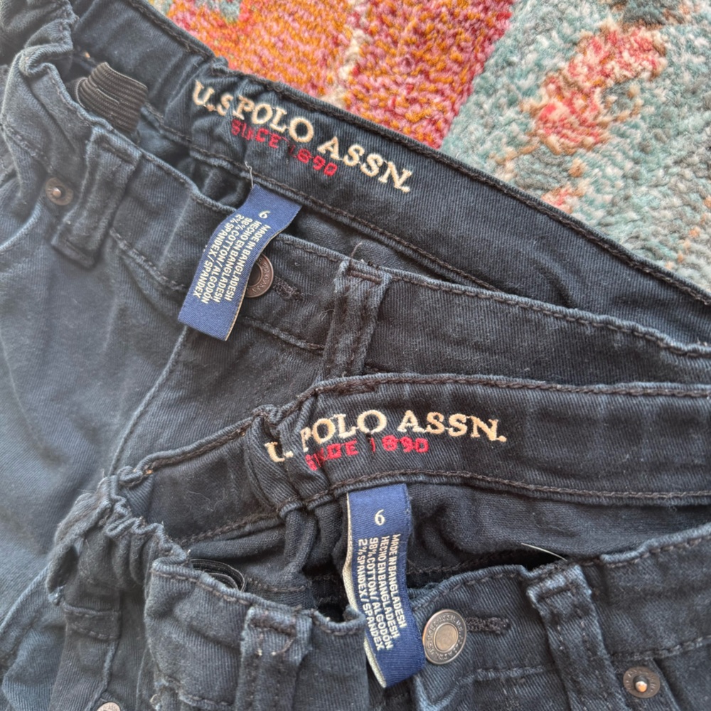 U.S. POLO ASSN BOYS SIZE 6 adjustable waist blue khaki pants